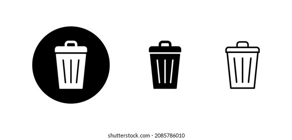Trash icons set. trash can icon. delete sign and symbol.