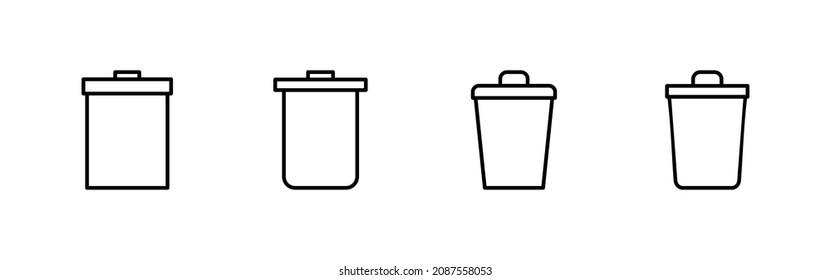 Trash-Symbole gesetzt. Müll kann Symbol werden. Zeichen und Symbol löschen.