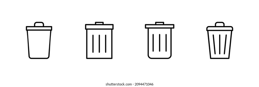 Trash icons set. trash can icon. delete sign and symbol.