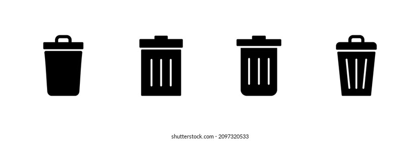 Trash icons set. trash can icon. delete sign and symbol.