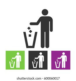 trash icons set great for any use. Vector EPS10.