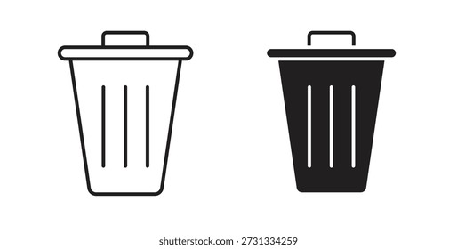 Conjunto de iconos de basura. Ilustración vectorial de línea simple
