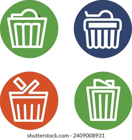 Trash icons set vector files