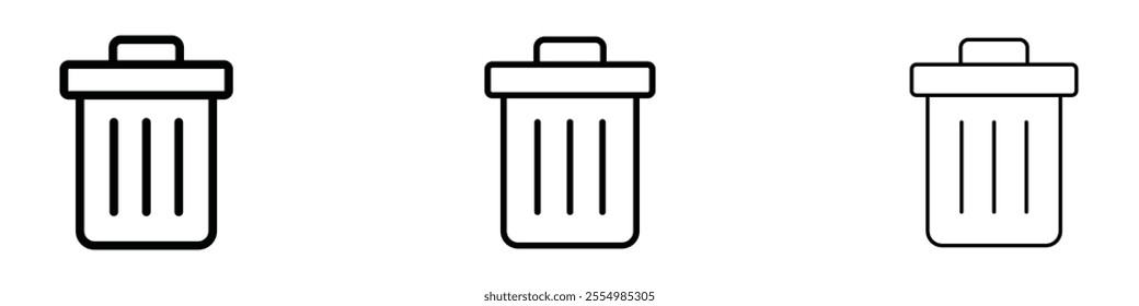 Trash icons in tree different stroke sizes