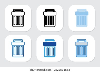 trash icons with various design styles