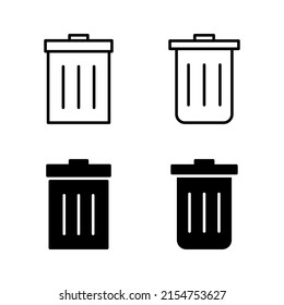 Trash icons vector. trash can icon. delete sign and symbol.