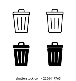 Trash icons vector. trash can icon. delete sign and symbol.