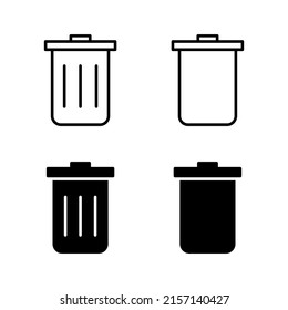 Trash icons vector. trash can icon. delete sign and symbol.