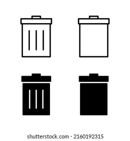 Trash icons vector. trash can icon. delete sign and symbol.
