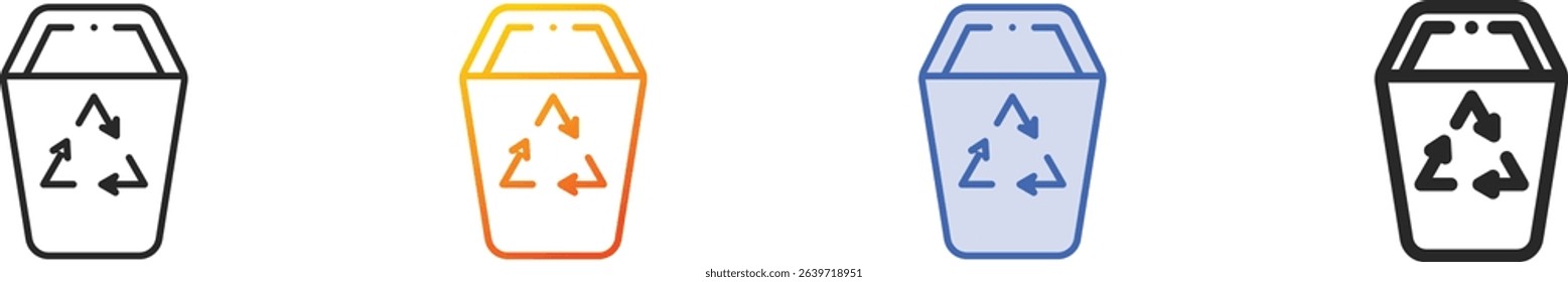 trash icon.Thin Linear, Gradient, Blue Stroke and bold Style Design Isolated On White Background