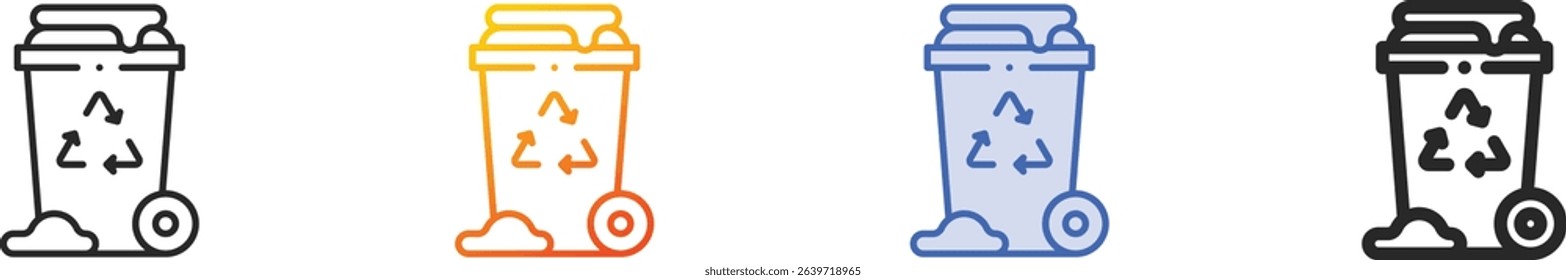 trash icon.Thin Linear, Gradient, Blue Stroke and bold Style Design Isolated On White Background