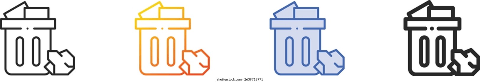 trash icon.Thin Linear, Gradient, Blue Stroke and bold Style Design Isolated On White Background