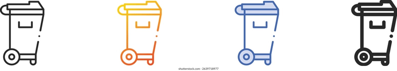 trash icon.Thin Linear, Gradient, Blue Stroke and bold Style Design Isolated On White Background