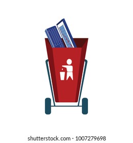 Trash. isolated elements. Icon of non-recyclable waste