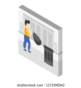 Trash isometric left top view 3D icon