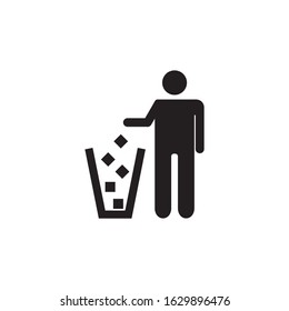 Trash, keep clean icon isolated on white background