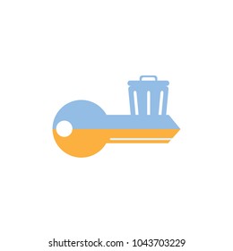 Trash Key Logo Icon Design 