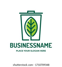 Trash leaf vector logo template. This design use environment symbol. Suitable for nature.