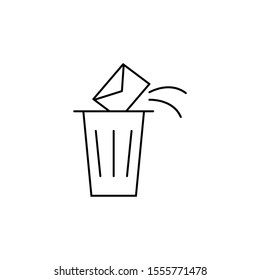 Trash, letter, envelope, icon. Simple line, outline vector of information transfer icons for ui and ux, website or mobile application