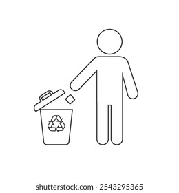 Trash line icon isolated on a white background. Vector illustration