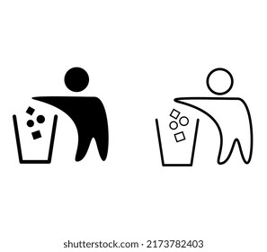 Trash line icon set Frer Vector 