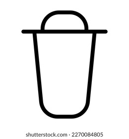 trash line icon vector design template and illustration with editable stroke