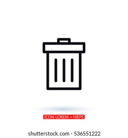 Trash . line vector icon