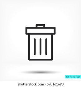 Trash . Line Vector Icon