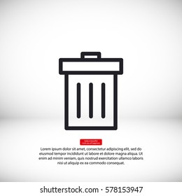 Trash . line vector icon