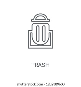 Trash linear icon. Trash concept stroke symbol design. Thin graphic elements vector illustration, outline pattern on a white background, eps 10.