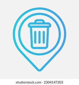 Icono de ubicación de la trampa en estilo de degradado, uso para presentación de aplicaciones móviles del sitio web