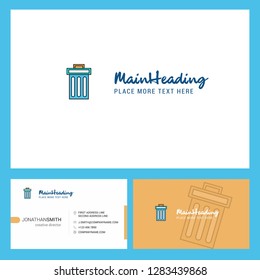 Trash Logo design with Tagline & Front and Back Busienss Card Template. Vector Creative Design
