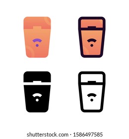 Trash logo icon design in four style. Line, Glyph, Flat Gradient and Color Line style