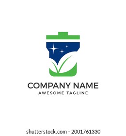 logotipo de basura con hoja aislada en fondo blanco de la colección ambiental. símbolo de basura para logo, web, aplicación, interfaz de usuario. logotipo de basura para símbolo ecológico de naturaleza. ilustración del vector de la basura