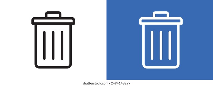 Trash logo sign set vector outline