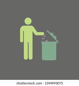  trash logo vector illustration. trash design template. recycle trash icon.