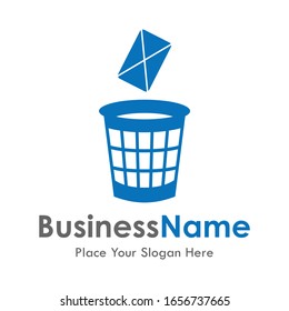 trash mail icon vector logo template. Suitable for business, social and web