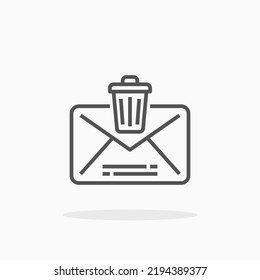Trash Mail line icon. Editable stroke and pixel perfect. Can be used for digital product, presentation, print design and more.