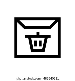 Trash mail line icon. Pixel perfect fully editable vector icon suitable for websites, info graphics and print media.