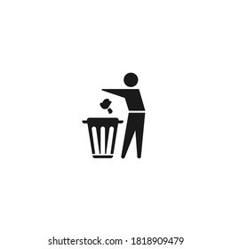 Trash and man icon vector illustration