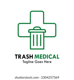 Trash medical design logo template illustration