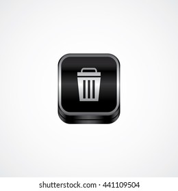 trash metal plate theme icon button vector art illustration