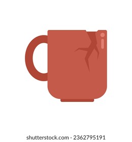 Trash mug icon flat vector. Waste organic. Dry plastic isolated