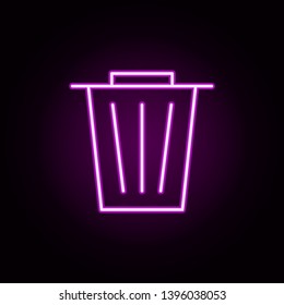 trash neon icon. Elements of Minimal universal theme set. Simple icon for websites, web design, mobile app, info graphics