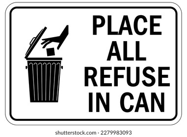 Trash only sign and labels
