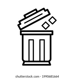 Trash open icon free vector design ilustration