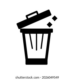Trash open icon free vector design template 