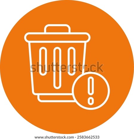 Trash Outline Circle Style Icon Design