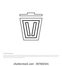 Trash Outline Icon - Vector Illustration - Flat pictogram icon