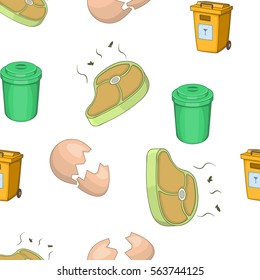Trash pattern. Cartoon illustration of trash vector pattern for web